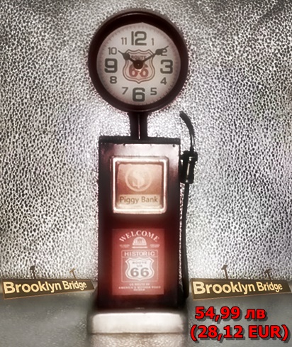 Ретро колонка часовник-касичка